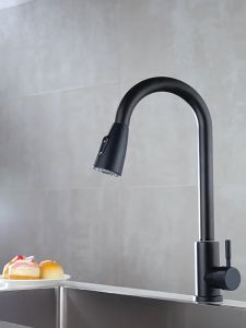Vòi rửa chén bát 2 đường nước nóng lạnh dây KÉO RÚT cao cấp có nút điều chỉnh 2 chế độ nước tiện dụng tặng kèm 2 dây