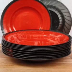 Piring Makan Plastik Ulir Terbaru 22.5 Cm Tebal & Awet