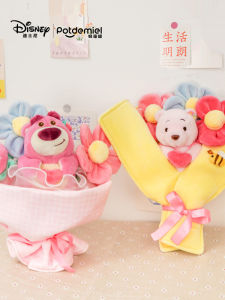 Disney Potdemiel Strawberry Bear Plush Doll Bouquet Birthday Gift for Boys Girls Couples Soft Stuffed Toys from Guangdong
