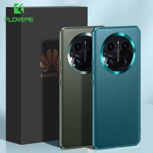 FLOVEME Ultra Thin Leather Phone Case For Huawei Mate 50 40 30 20 Pro Business Solid Color Metal Lens Film Protection All-inclusive Shockproof Back Cover For Huawei P60 P50 P40 P30 Pro