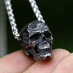 2022 NEW Mens 316L stainless-steel vintage  Special Design Skull Pendant Necklace punk fashion jewelry Gift free shipping