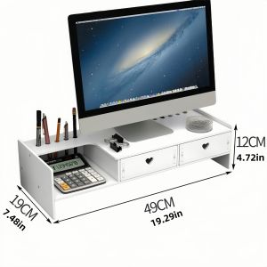 Computer Elevated Stand Desktop Monitor Stand Office Supplies Drawer Storage Box Elevated Base Desktop Storage Rack