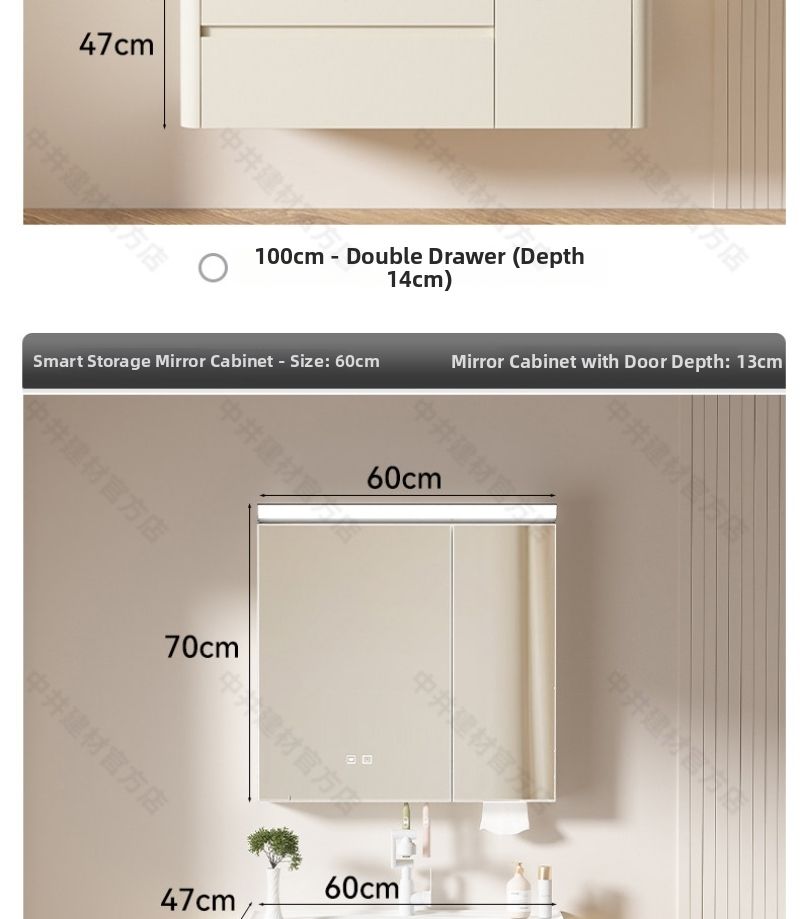 All Aluminum Honeycomb Arc Ceramic Integrated Sink Vanity Cabinet 18mm ...