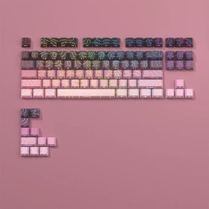 97 Key White Topographic 4.0 PBT Keycaps Double Shot Side Print Shine Through Backlit key caps For MX Gamer Mechanical Keyboard
