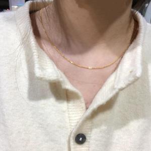 Gold Tone Simple Commuter Necklace: A No-Removal Titanium Steel Cross Chain