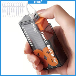 JTKE Dental Floss Dispenser Auto Refillable Dental Floss Stick Storage Box with 10pcs Floss