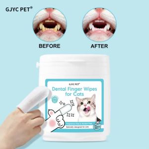 GJYC Pet | Khăn Lau Răng Cho Mèo Dùng Một Lần Kết Cấu 3D Kép Làm Sạch Mảng Bám Loại Bỏ Cao Răng Không Cần Chải Răng Chăm Sóc Răng Miệng.