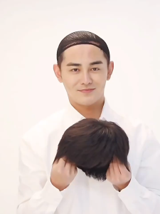 100% Human Hair Silk Top Wigs For Men Short Wig Hair Modern Style Full Machine Wig Fashion Type For Male