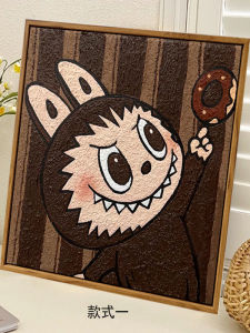 Labubu Handmade Cross Stitch Childrens Cartoon Birthday Gift Small Size Home Fabric Bedroom Wall Art Craft Kit