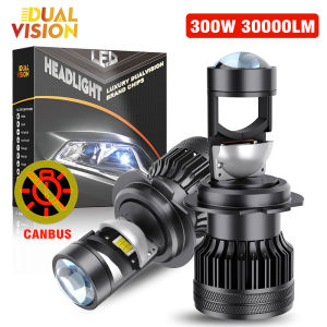 2Pcs H7 H4 LED Headlight With Projector Lens H8 H9 H11 HB3 9005 HB4 30000LM 6000K Hi/Low Beam For Left Right Hand Drive Headlamp