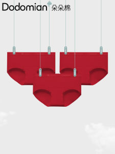 กางเกงชั้นในผ้าฝ้ายสีแดง Pure Cotton สำหรับผู้หญิง 2025 ใหม่ ปีเกิดงู ชุดแต่งงานคู่รัก ทรงสั้น 3 ชิ้น ทรงสามเหลี่ยม ผ้าฝ้ายแท้