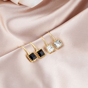 Pretty Women Exquisite Square Zircon Earrings For Women - Korean Style Cubic Zirconia Simple Fashion Jewelry Accessories
