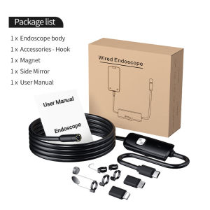 8mm Endoscope Camera for iPhone Android HD Borescope 3 in 1 USB Type-C Lightning Inspection Camera with LED Light