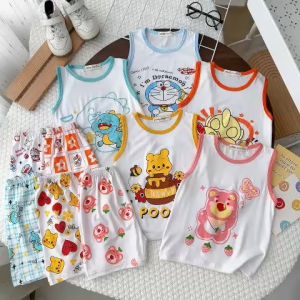 Bộ Quần Áo Ba Lỗ Trẻ Em Hiệu Minky Mom Vải Thun Lạnh Mềm Mát Phối Màu Dễ Thương Hình In Ngộ Nghĩnh Cho Bé 8-27kg BL-IN45