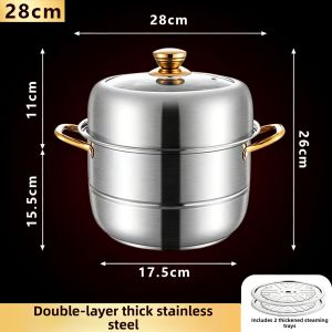 YANXING | Home Use Multi-Purpose 304 Stainless Steel Steamer 3 Layers