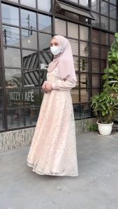 Harmony Dress (Dress Wisuda - Dress Brokat - Dress Prewedding - Dress Akad - Dress Only - Ready Stok - No PO) by KM Store