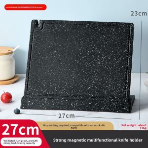 Magnetic Knife Holder Stand No Drilling Strong Magnet Kitchen Knife Storage Rack Multi Function Kitchen Wall Mounted Rack