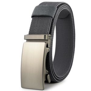New Golf Sports Elastic Belt Tactical Belt Metal Automatic Buckle Tough Stretch Nylon Men Military Belt 115-150CM Big Size Belts