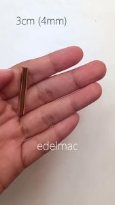 Mote Manik Tabung Kuningan Handcraft Hiasan Serba Guna - 50pc/Box, Diameter 7,5mm, Panjang 25mm, Bisa untuk Kalung, Anting, Gelang (Gold/Emas)