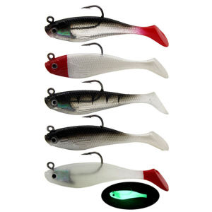 Soft Fishing Lures Shad Minnow Swimbaits Pre-Rigged Jig Heads Paddle Tail Swim Baits Sinking Jigs Bait