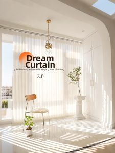 Blackout and Sun Protection Voile Curtain with Electric Track