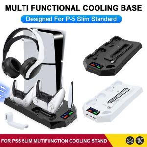 3 Mode Cooling Fan for PS5 Vertical Stand 2 Controller Charging Dock for PS5 Slim Disc Digital Edition