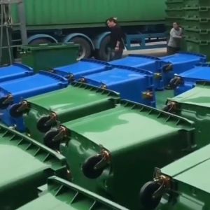 Large Sanitation Trash Can 660 Liters Plastic Large Trash Can Municipal Trailer Trash Can Thickened Trash Can