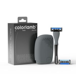 colorlamb Manual Men Razor 5+1 Blades Portable Long Metal Handle Shaver for Man Travel Hair Shaving Removal with Storage Box and 2 Replacement Heads