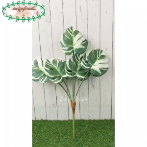 Daun Artificial Daun Hias Monstera Variegata X5 Latex Tanaman Hias Dekorasi Rumah Dekorasi Studio