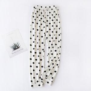 Modal Cotton Pajama Pants Womens Summer Trousers Thin Loose Polka Dot Close up Ankle-Tied Anti-Mosquito Outer Wear Home Pants Spring and Autumn