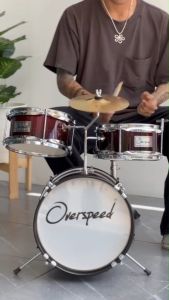 กลองชุดเด็ก 3 ใบ Melody / Overspeed (JUNIOR DRUM SET) กลองชุดงานโครเมียม เสียงดี อุปกรณ์ครบชุด (สำหรับเด็ก1-10 ปี) / ส่งด่วน มีปลายทาง