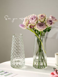 กระติกน้ำใสแบบ T สำหรับตกแต่งบ้านสไตล์ยุโรปเหนือ กระติกน้ำสำหรับใส่ดอกไม้แบบเรียบง่ายและโมเดิร์นสำหรับห้องนั่งเล่นและโต๊ะทานอาหาร