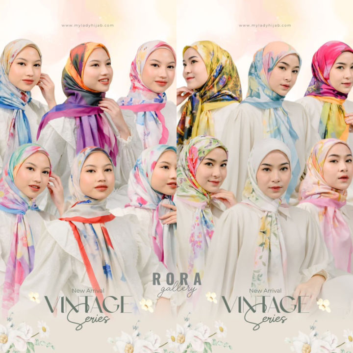 Mylady VINTAGE SERIES HIJAB VOAL SEGI EMPAT JILBAB MOTIF