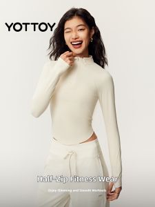 yottoy | Half-Zip Standing Collar Long Sleeve Training Running Yoga Pilates Top