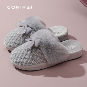 Dép Nữ Cotton Lông Cừu Thoải Mái Chống Trượt Mùa Đông Ấm Áp Dễ Thương Đế Bằng Đế Bằng Đế Cao Su Dép Cotton Lông Cừu