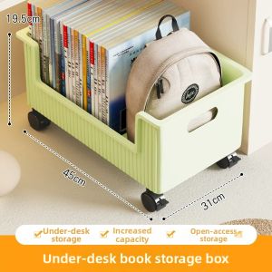 Portable Under-Desk Book Storage Rack