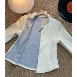 SUHUIQIAN | Slim Fit Short Style Petite Ladies Stand Collar Jacket