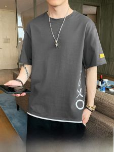 ROMON | Pure Cotton Short Sleeve T-Shirt Summer New Style Loose Ice Silk Print T-Shirt