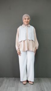 Mybamus Tavy 2in1 Vest Kemeja - Atasan Wanita