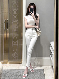 High-Waist Slim-Fit Stretchy Pencil Pants for Women New Summer Style Casual Trousers Japanese and Korean Design Ankle-Length