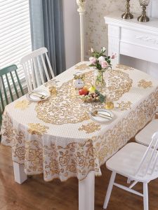 Oval Tablecloth PVC Waterproof and Oilproof and Heatproof Disposable European Style Plastic Tea Table Foldable Dining Table Fabric Soft Glass