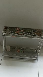 [ VIENA ] Rak Shampo Kamar Mandi Tempat Shampo Sabun 2 Susun 4002B Stainless Steel Kotak / Tengah