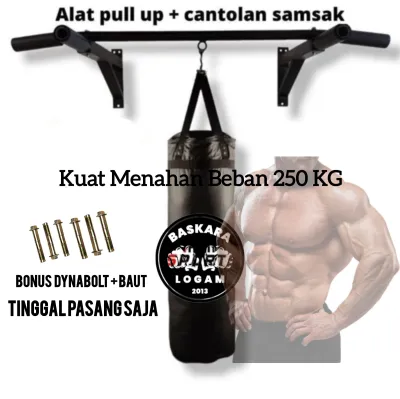 Pull Chin Up Bar 6 Grip Support Gantungan Samsak Tinju