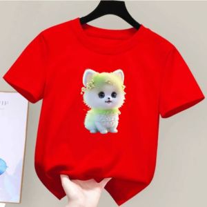 Kaos Atasan Anak murah cewek cowok Motif anjing warna warni  lucu Pakaian Anak Untuk Umur 2-10 Tahun