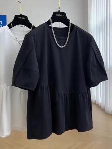 Áo Thun Nữ Tay Ngắn Dáng Rộng Cổ Tròn Mùa Hè Mới Về Phong Cách Đơn Giản Lười Biếng Đa Năng Áo Thun Cotton Polyester