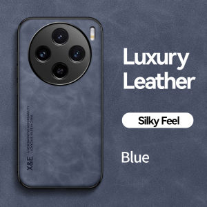 Luxury Leather Phone Case for VIVO X100 X90 X80 X70 X60 X50 Pro Plus V40 SE V30 V29E V27 V25 with Metal Plate Support Car Hold