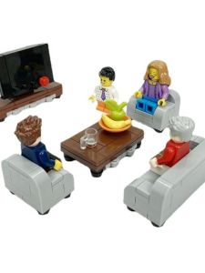 Modern Home Furniture DIY Building Blocks Sofa TV Cabinet Indoor Decoration Plastic Toys for Children And Adults Made in China