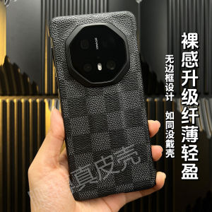 เคสโทรศัพท์หนังแท้ Huawei Mate70RS Porsche Design 60rs แบบครึ่งตัว ไม่มีขอบ ป้องกันรอยขีดข่วน ด้านนอกแบบเปลือกแข้ง ด้านในแบบยางนิ่ม