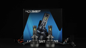 Super Bright Novsight T24 LED Headlight Bulbs H7 LED Lights for Car High/Low Beam 130W 28000LM 6500K Plug&Play 2Pcs 1 Year Warranty