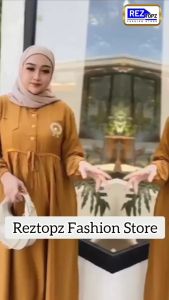 Gamis Muslimah Terbaru Bahan Polo Linen / Dress Wanita Motif Bordir Simple Dan Elegan
